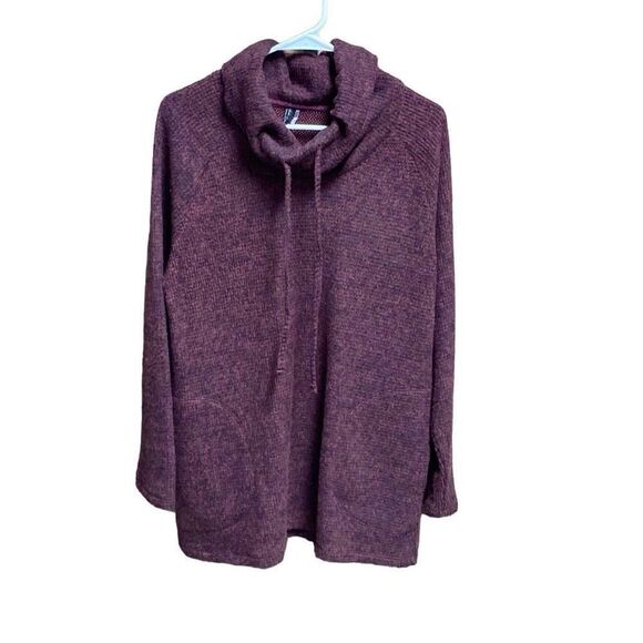 North River Burgundy Cowl Neck Tunic Size Large NEW - Picture 1 of 7